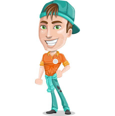 Repairman Cartoon Vector Character AKA Chad the Cool Mechanic Guy